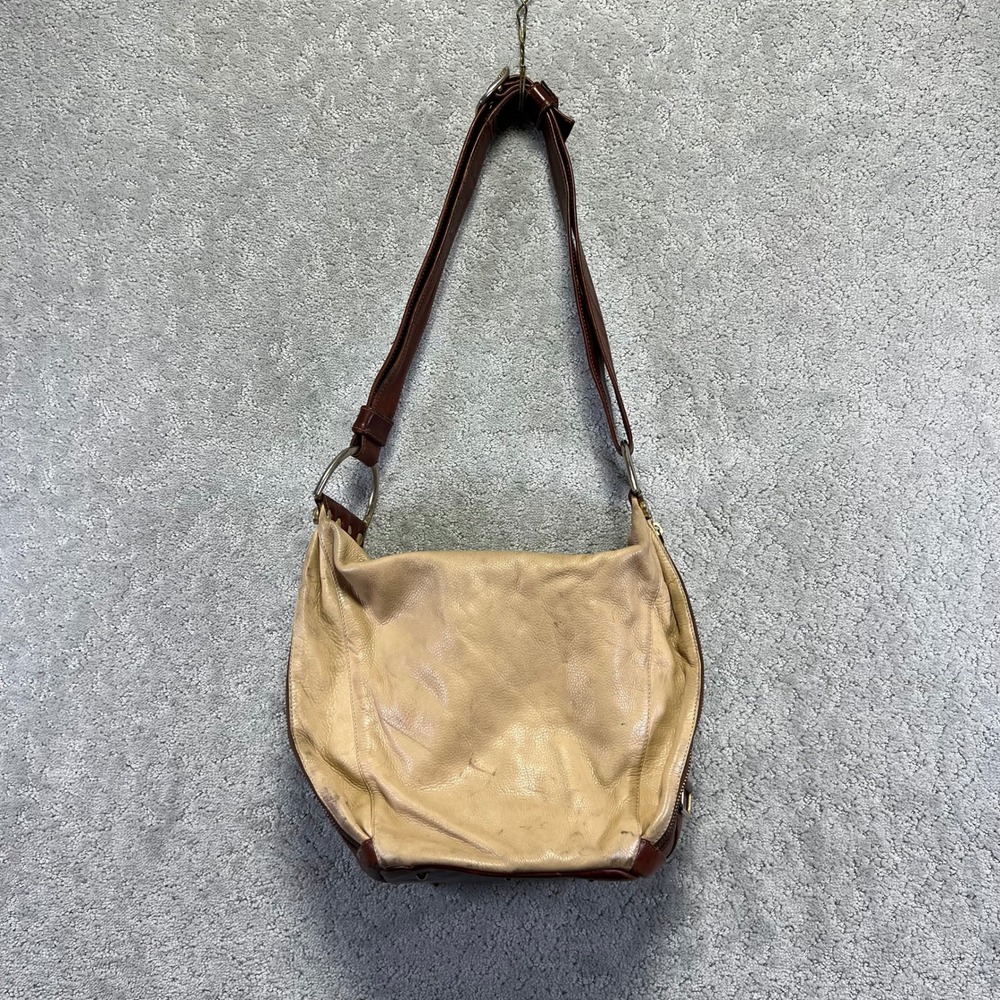 VINTAGE Marino Orlandi Bag Italian Geniune Leather Tan Brown Crossbody Shoulder